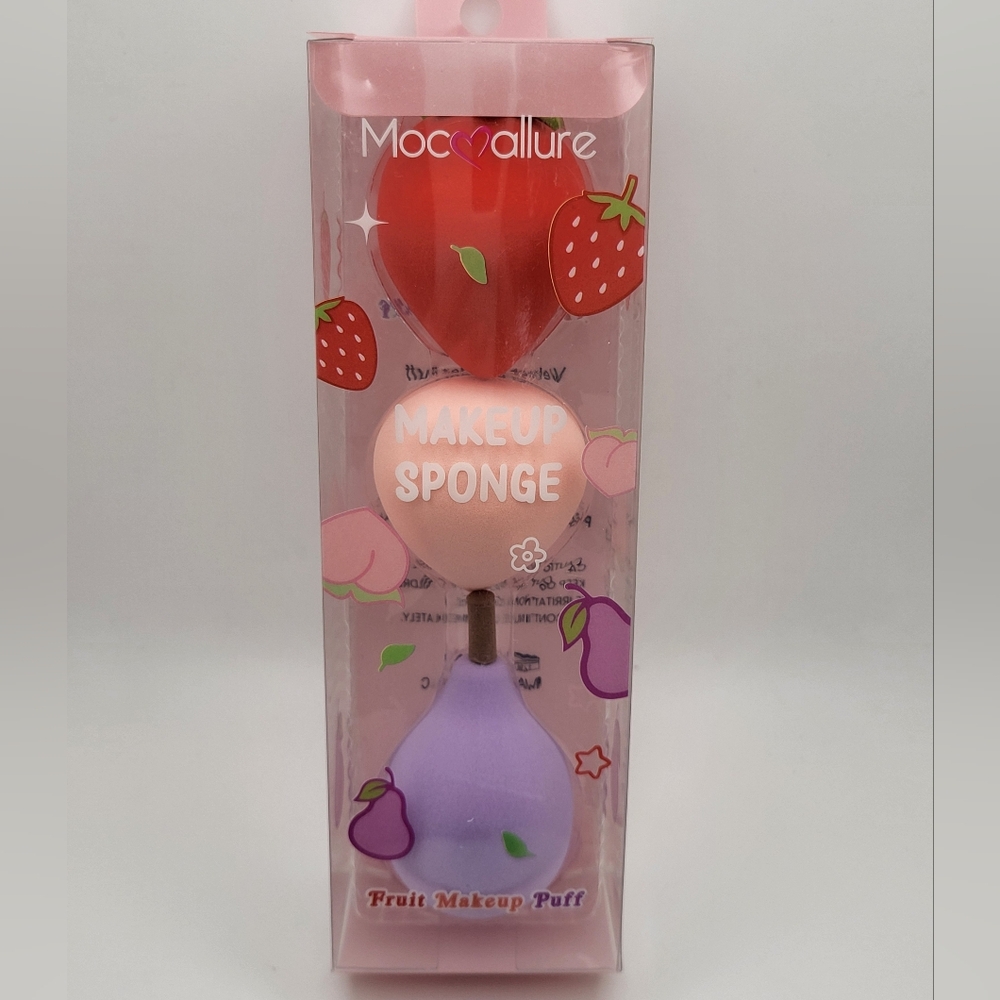 MOCALLURE 3-Piece Fruit Makeup Sponge Beauty Blender Set NIB